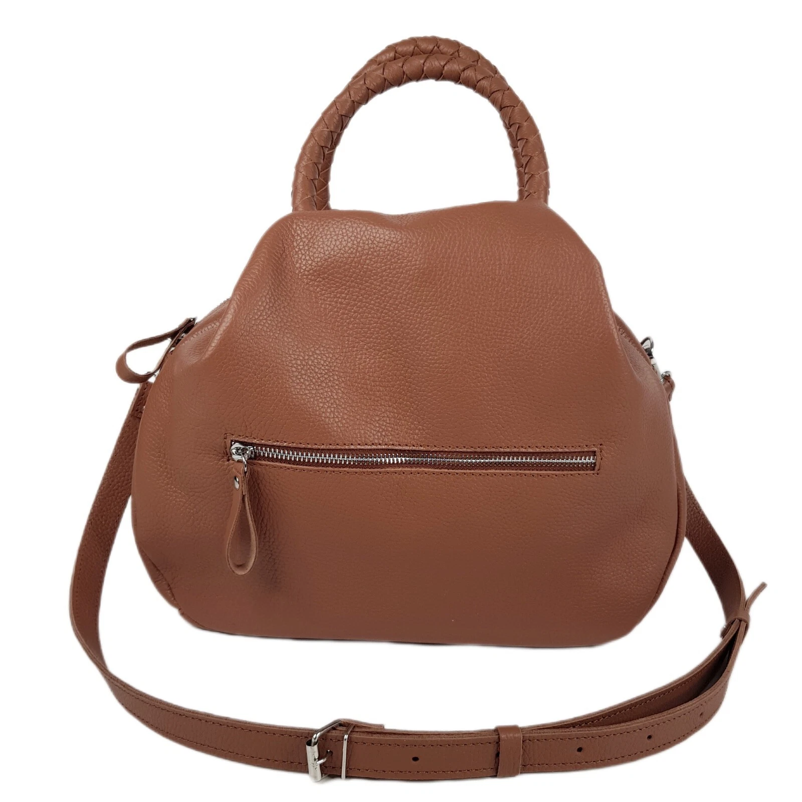 COACH Borsa a tracolla donna in vera pelle marrone ciottolato