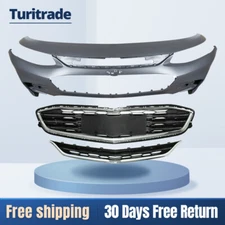 For 2016-2018 Chevy Malibu Front Bumper Cover & Front Upper And Lower Grille