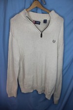 Chaps Men's SIZE XL Pullover 1/4 Zip Knit Sweater WHITE