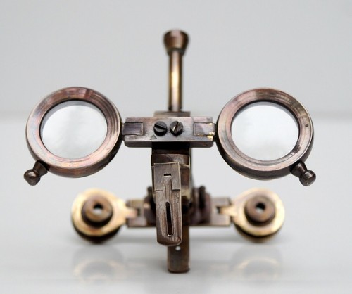 Antique brass folding binocular with compass marine nautical telescope gift item - Picture 6 of 11