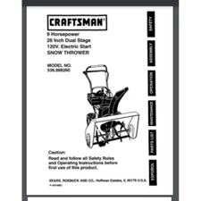 Craftsman 26" SNOW Blower THROWER  536.886260 Owner & parts Manual 54 pages