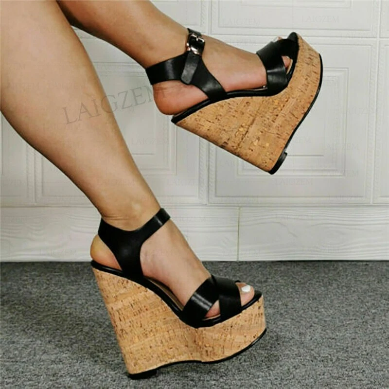 Women Platform Wedges Open Toe High Heels Sandals Shoes Woman Size | eBay