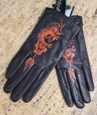 New! Women Size XL Black Leather Lined 10 Glo...