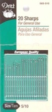 Dritz Sharp Hand Sewing Needles Size 5/10- 20...