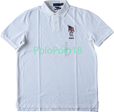 New Polo Ralph Lauren Big Polo Bear US Flag Polo Shirt M L XL 2XL | eBay