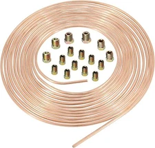 25 Ft. 3/16 OD Copper Coated Brake Line, Rustproof Line Nickel 
