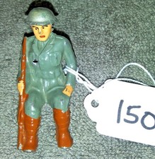 American Metal Toys (aka Jones) Antique Lead Toy Soldier Seated with Rifle -Gray