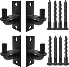 4 Pack Black Wall Mount Gate Chain Link Hinges with Screws, Heavy Duty Farm Fenc