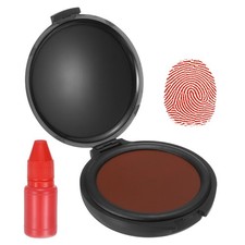 Fingerprint Ink Pads with 5ml Water-Based Ink for Office Supplies, Red