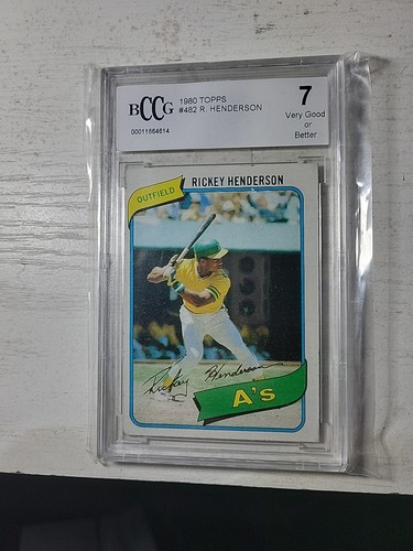 1980 Topps #482 Rickey Henderson Rookie BCCG 7