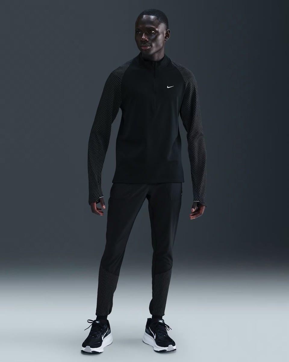 Nike Dri-Fit Running Division Men's Half Zip Top Size L Black