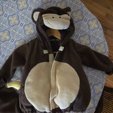 OLD NAVY Sz 12 18 24m Brown Fleece Monkey Costume Top Halloween Dress Up