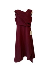 Vince Camuto Rouched Asymmetric Crepe Dress Aubergine Burgundy Size 6 NEW
