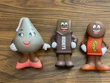 Hershey Kisses Reese's Chocolate Cartoon Mini Figures 3 PCS Squishy Toy SET