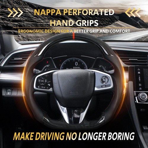 Hydro Dip Carbon Fiber Steering Wheel Fit Honda Civic 10th Gen FK1 Type R 16-21 - Imagen 5 de 10