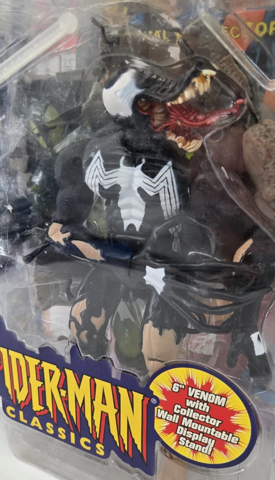 Figura de acción Venom 6" Marvel Legends Spider-Man Classics soporte de exhibición de colección Foto 2 de 4