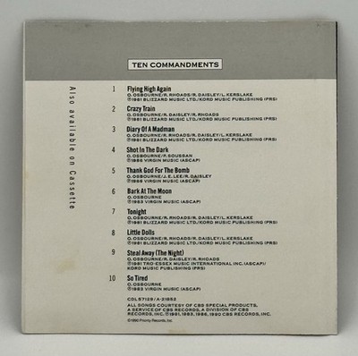 Ozzy Osbourne Ten Commandments CD 1990 Priority Records/CBS