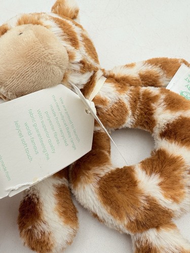 Jellycat Rassel Giraffe Ring Plüsch Baby braun gepunktet Griff Entwicklung Spielzeug Etiketten - Bild 7 von 10