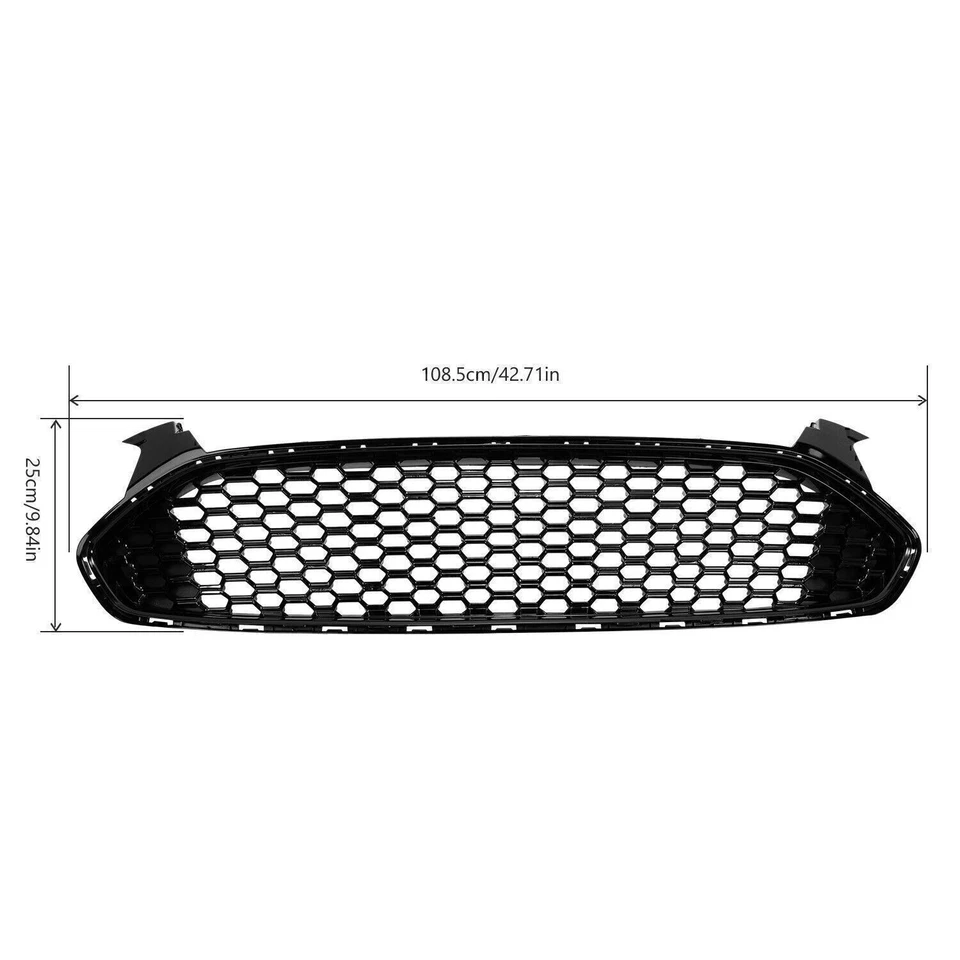 Решетка передняя верхняя глянцевая черная в сотовом стиле для Ford Fusion 2013-2016 годов выпуска - Изображение 3 из 4