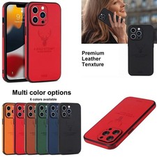 Leather Silicone Shockproof Phone Case For iPhone 16 Pro Max 15 14 13 12 11 X 7
