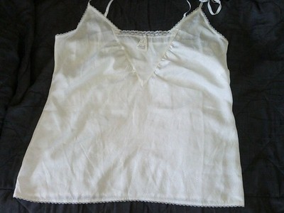 Brandneu mit Etikett cremefarben elfenbeinfarbenes Trägertop Camisole hübsches Design UK 12 EURO 40 USA 8