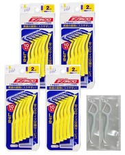 Interdental Brush, L-Shaped, Size 2, 10 SS Brushes x 4 Packs  2 Floss Picks