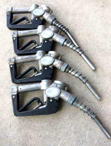 4- GAS PUMP NOZZLE HANDLE - GASOLINE NOZZLE- GAS STATION  STEAMPUNK- MAN CAVE -