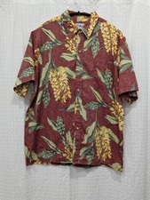 VTG Reyn Spooner Hawaiian Shirt XL Tailored in Hawaii Red Yellow Floral Cotton