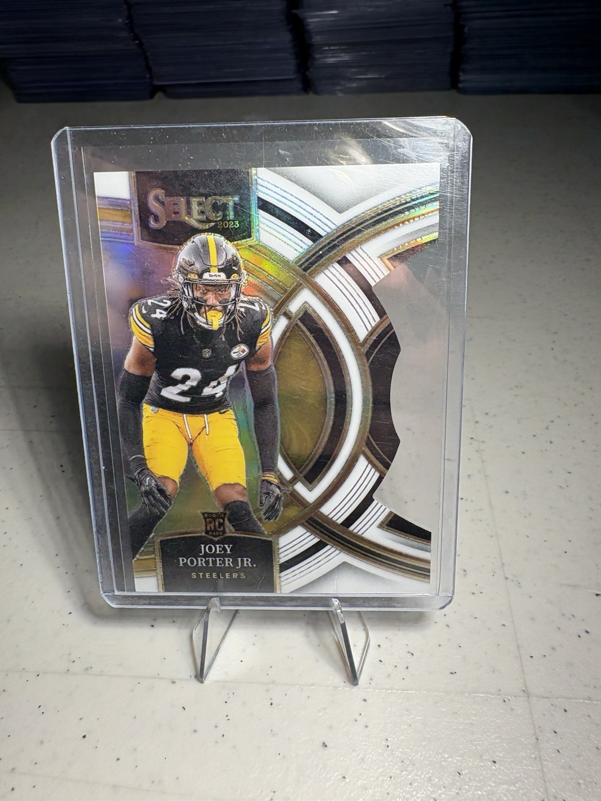 2023 Panini Select - Premier Level Joey Porter Jr. White Prizm Die-Cut /199 (RC)