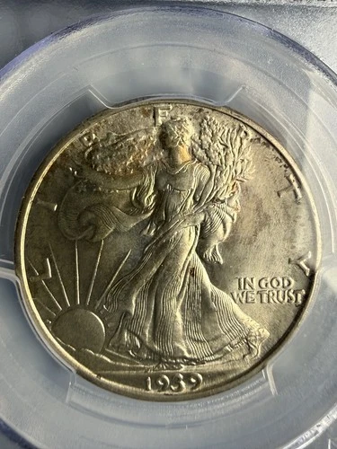 1939 50C Walking Liberty Half Dollar PCGS MS65- Top Shelf Type Details Gold Tone