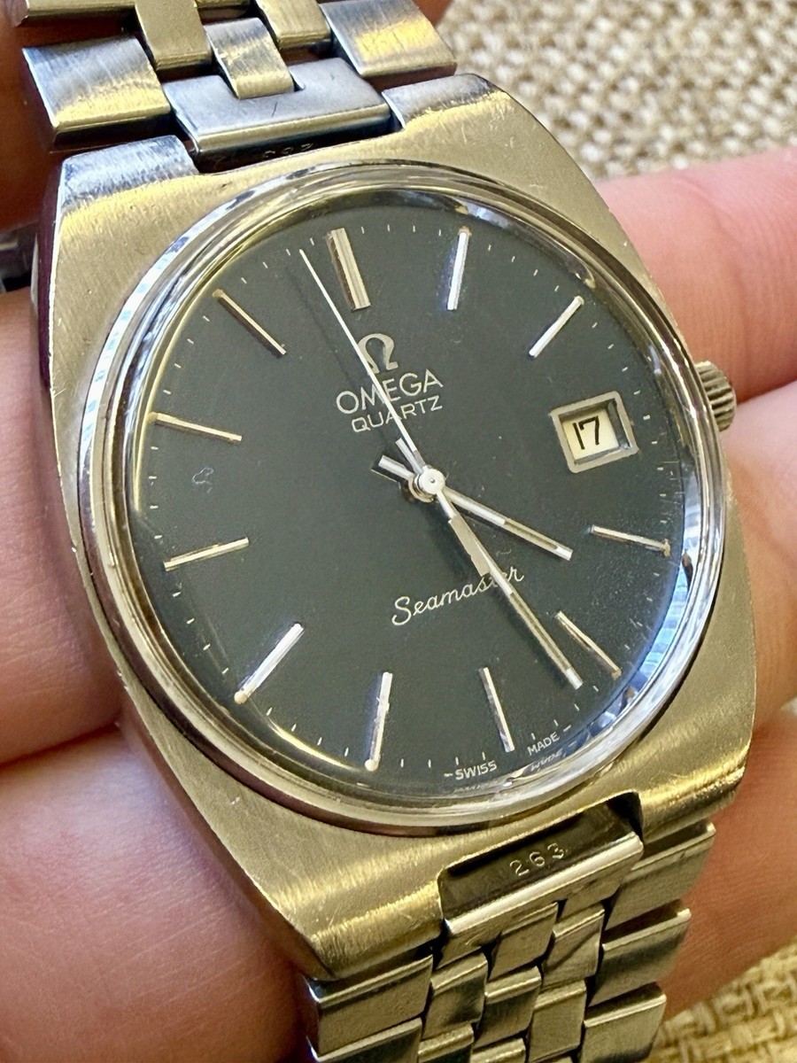 Ω⌚ OMEGA Seamaster Quartz 196.0083 Navy Dial Rare Vintage c1977