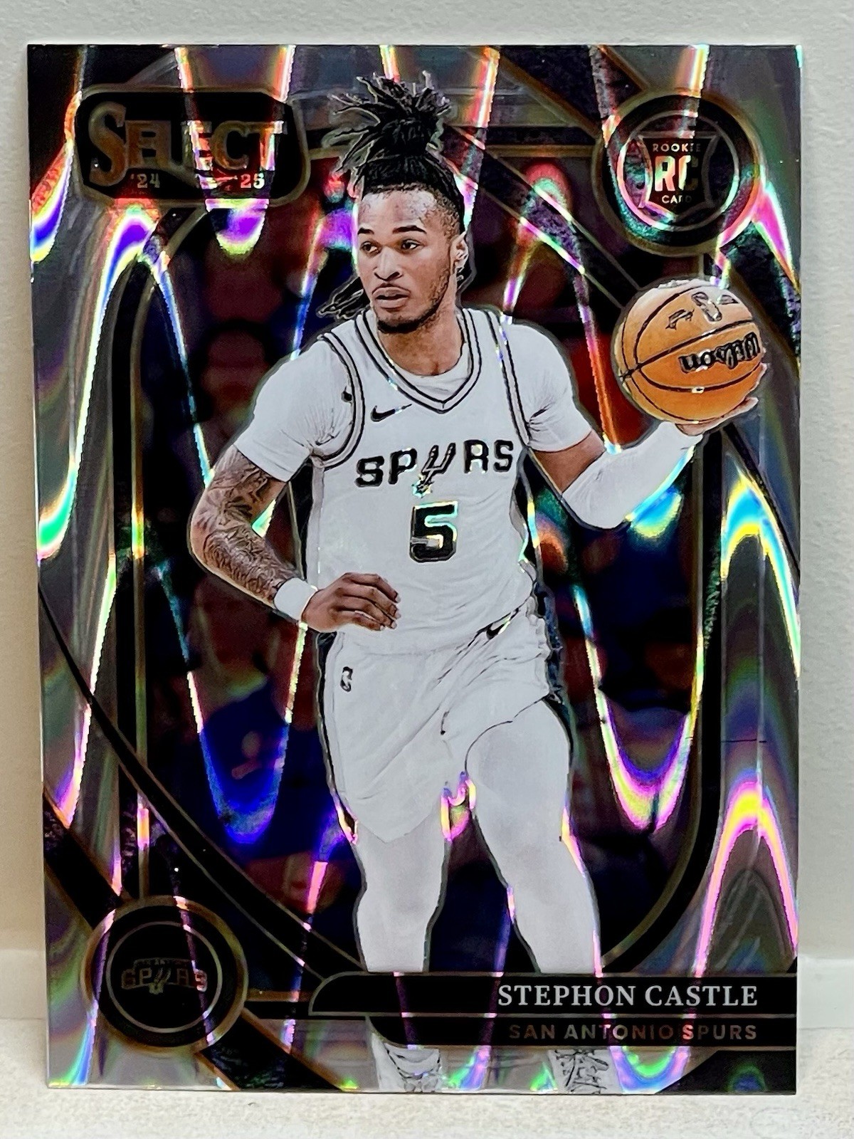 2024-25 Panini Select Courtside Stephon Castle Tectonic Silver Prizm #292 Rookie