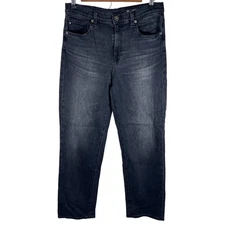 AG Adriano Goldschmied "Brinley" Mid Rise Straight Leg Jeans Black Wash Size 27