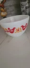 PYREX  1 1/2 PINT #401 Bowl Ovenware Red Orange Birds Flowers MADE IN USA
