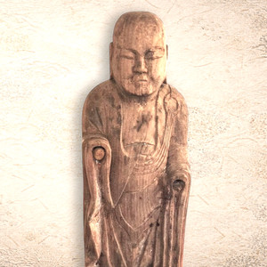 Antique Japanese Jizo Statue Wooden Ksitgarbha Edo Period 19th C Buddhist 9 in