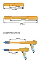 150/300mm Powder Coating Gun Extension Rod 378860 378852 Fit GM02 GA02 Gun