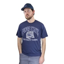 Vintage Penn State Nittany Lions T Shirt Mens M Blue 80s 90s College USA Tee