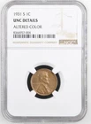 1931 S LINCOLN WHEAT CENT 1C NGC UNC DETAILS ALTERED COLOR Certified Coin