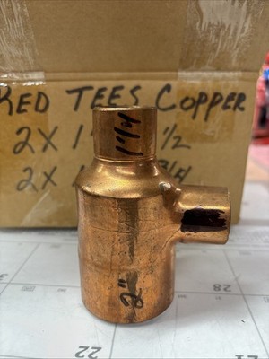 1 1/4x1x2 Copper Tee Female Solder Reducing