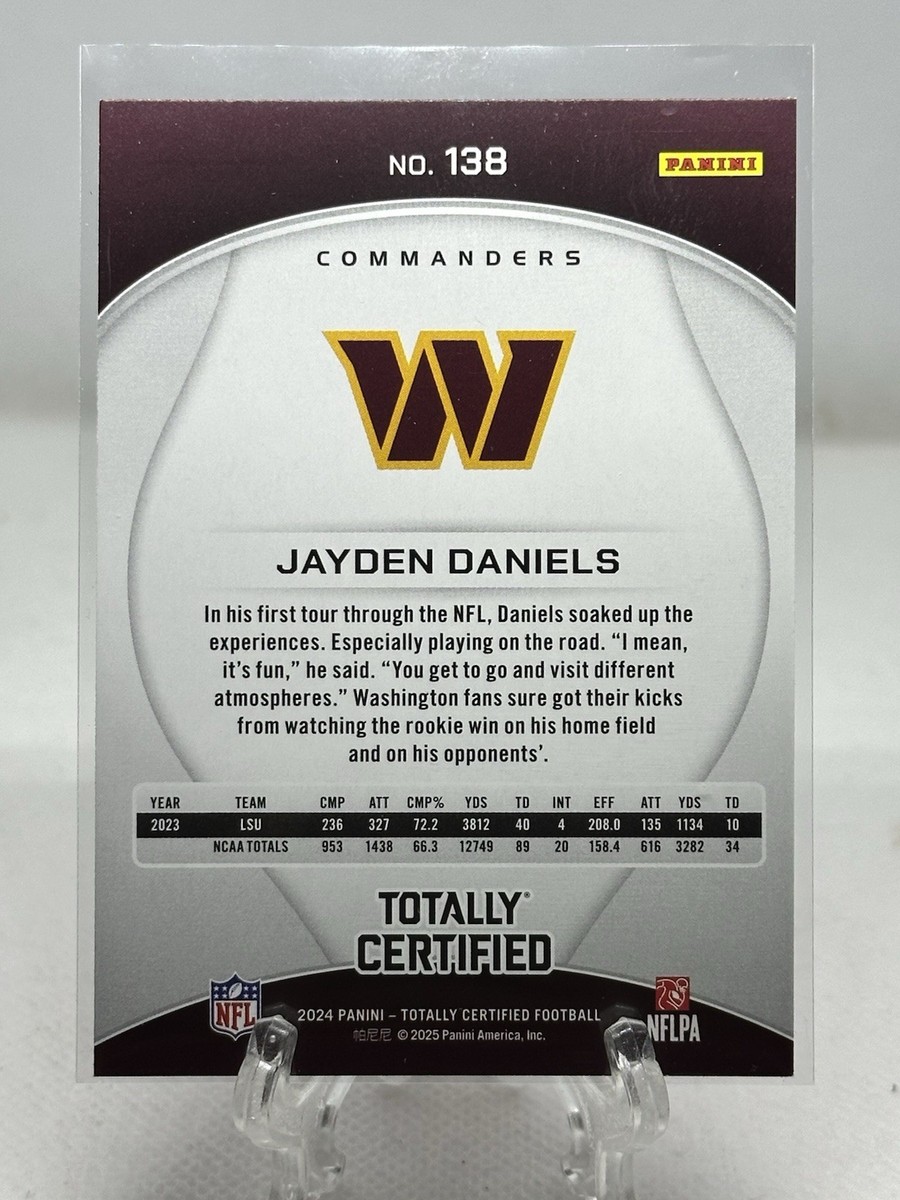 2024 Totally Certified Jayden Daniels RC #138 Mirror Purple SP