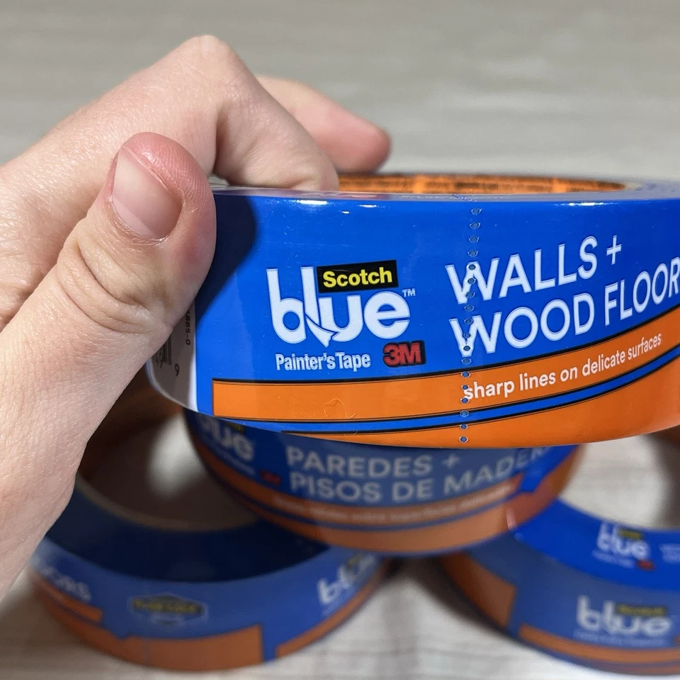 Scotch 1.41" x 60 yds Walls & Wood Floors Painter’s Tape Lot of 4 Rolls Blue Q1 - Image 2 of 4
