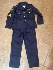 2-Piece S Top  Bottom Police Costume for Kids Girls Boys Dress Up Cop Uniform