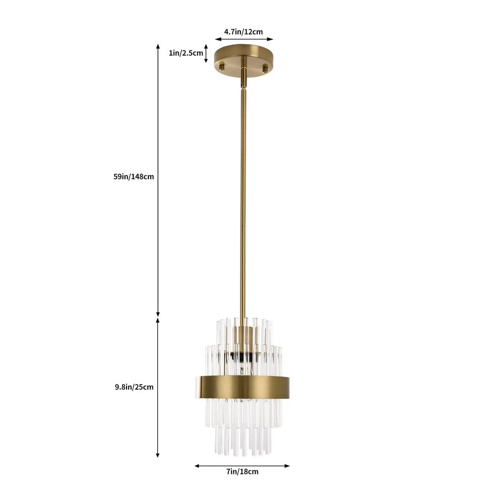 Luminárias pendentes, luz pendente de vidro moderna de 7 polegadas, pacote com 2 cores bronze... - Imagem 2 de 4