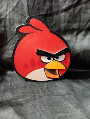 RED  Angry Birds Wood Trinket Box by Jacmel with  Mirror under Lid  Jewelry 
