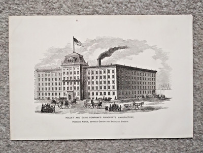 Hallet and Davis Company's Pianofortes, Boston - antiker Druck - 1882
