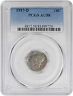 1917-D Mercury Silver Dime AU58 PCGS