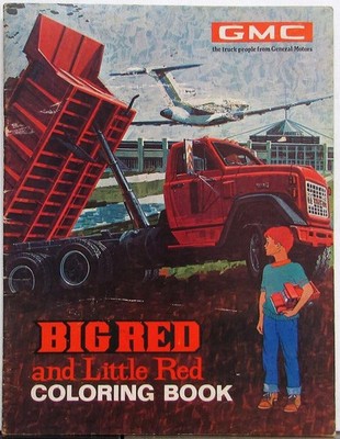 1970 GMC Big Red Dump Truck and Little Red Coloring Book Dealer Original Used