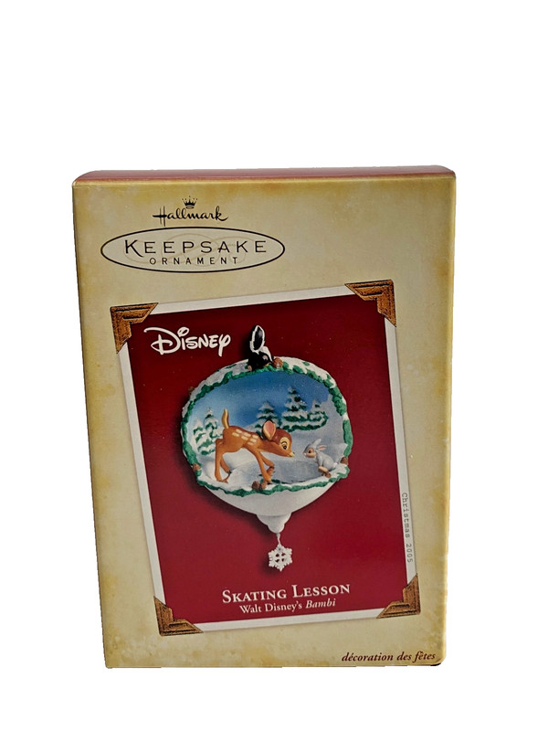 2005 Hallmark Keepsake Walt Disney Bambi "Skating Lesson" ornament NIB