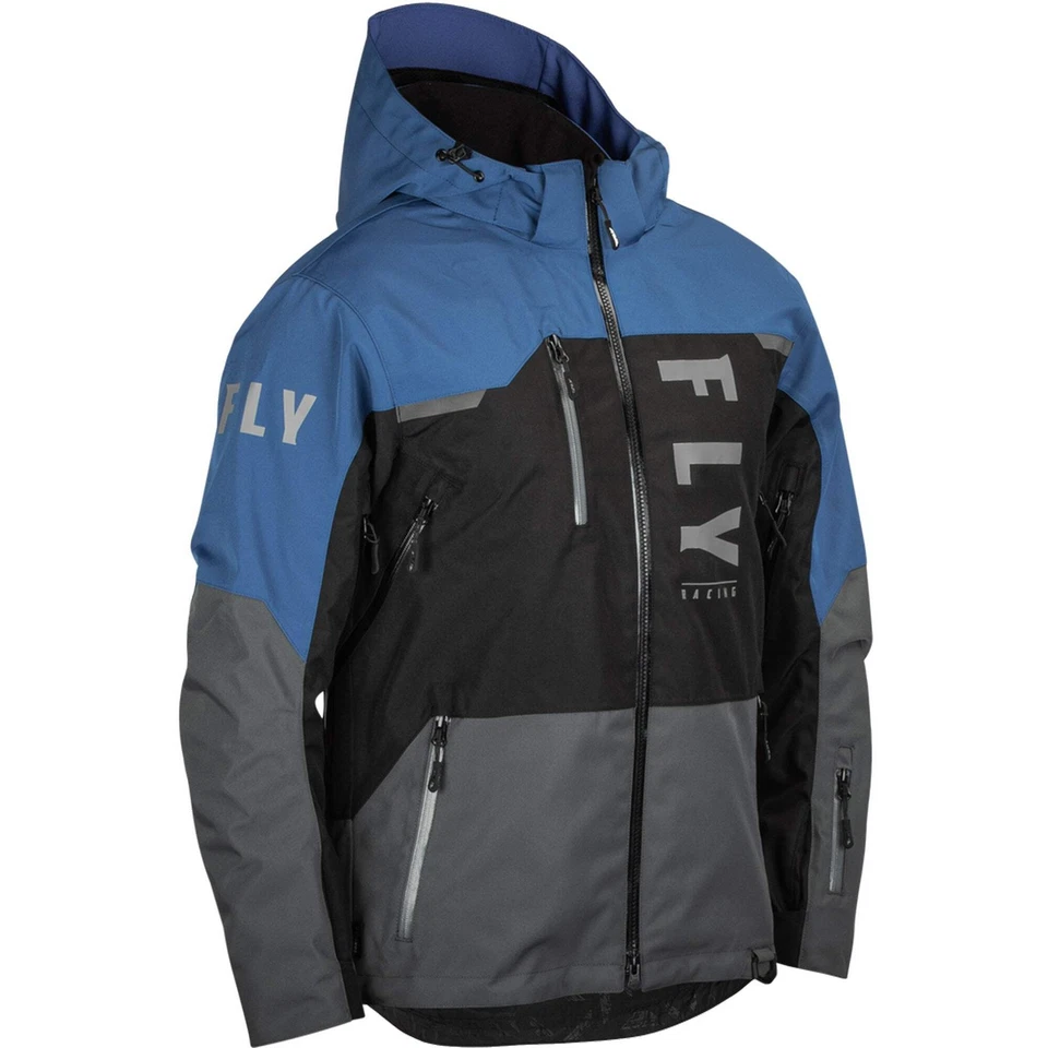 Fly Racing Carbon Snowmobile Jacket & Bib Combo - Black/Grey/Blue - Medium - Image 2 of 4