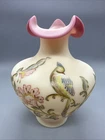 Fenton Queen's Bird Vase Burmese Glass 731/1350